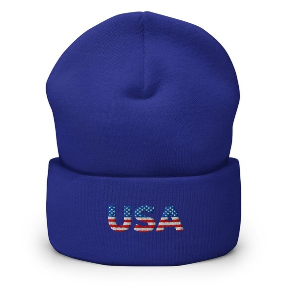 USA Embroidered Cuffed Beanie – Cozy Unisex beanie main image 3